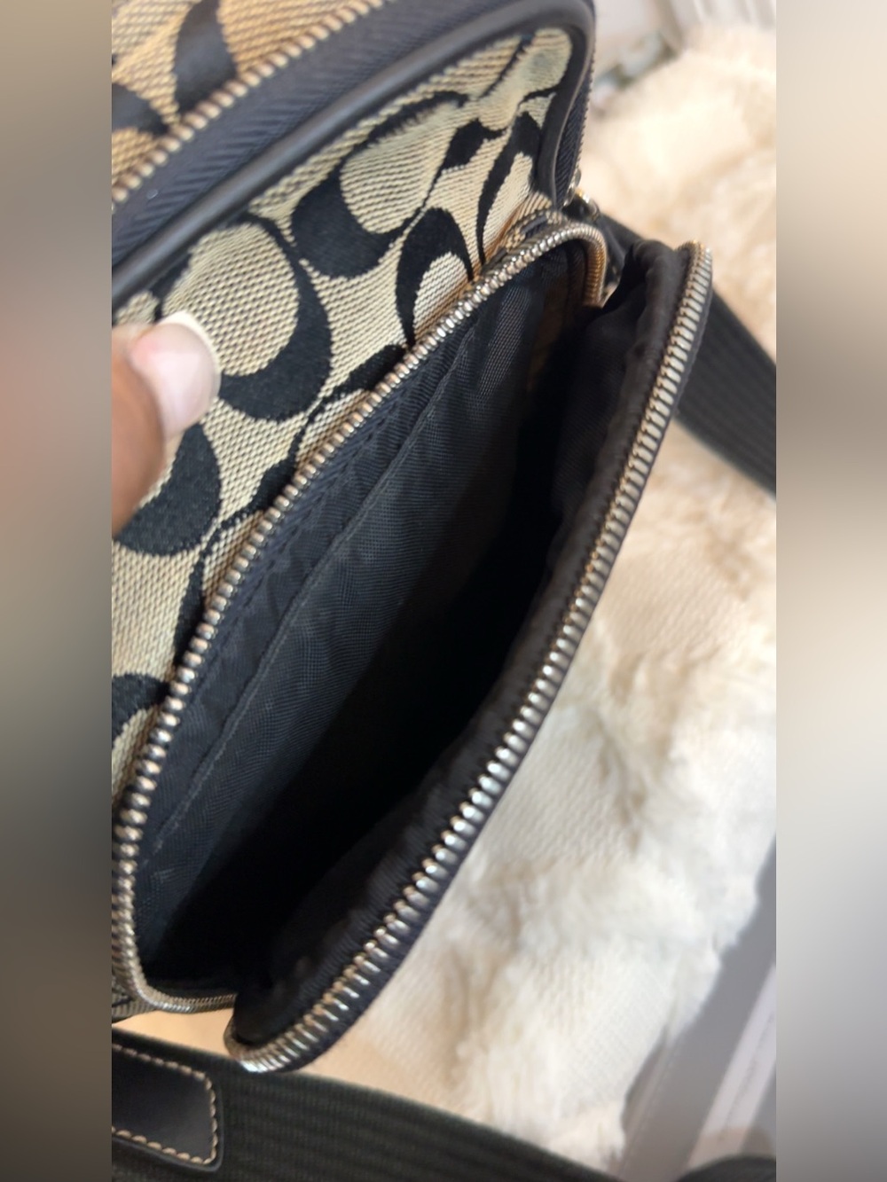 Coach Black and Tan Signature Messenger Crossbody - Picture 8 of 11